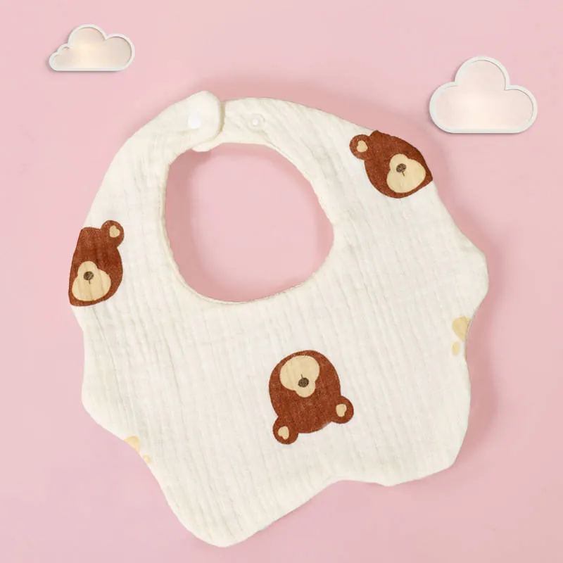 6-Layer Cotton Cartoon Absorbent Bib