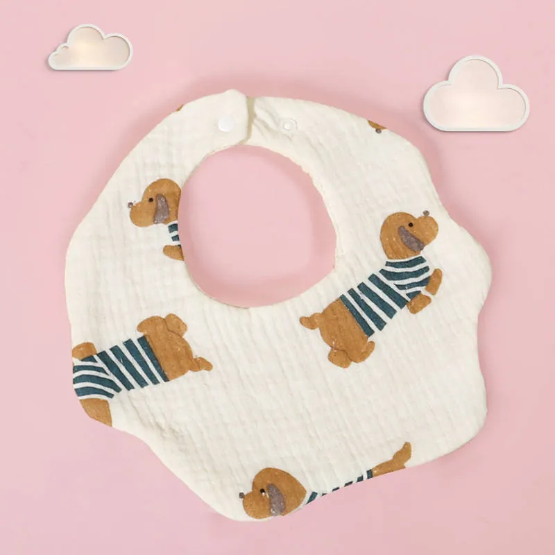 6-Layer Cotton Cartoon Absorbent Bib