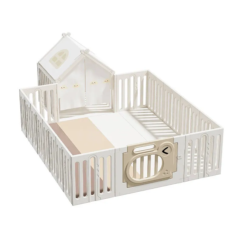 Baby Play Yard with Crawling Mat & Storage