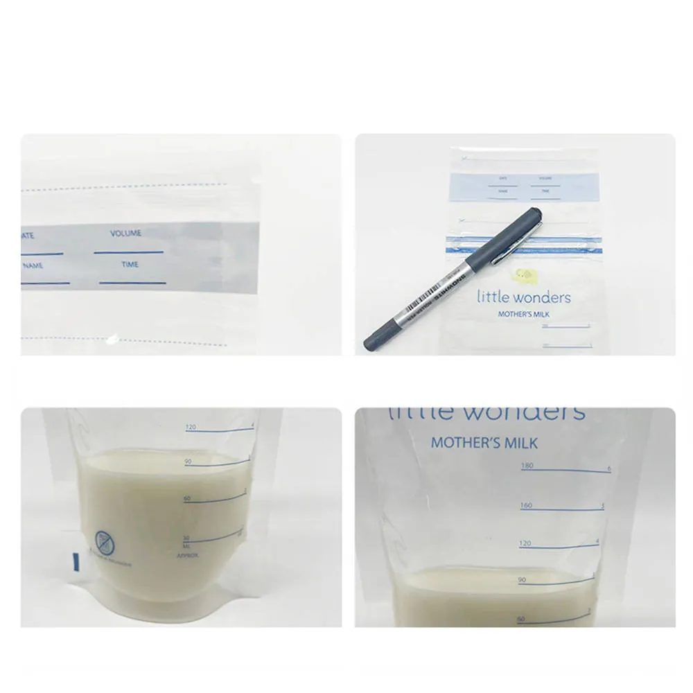 Breast Milk Storage Bags (7oz/210ml, Double Zipper)