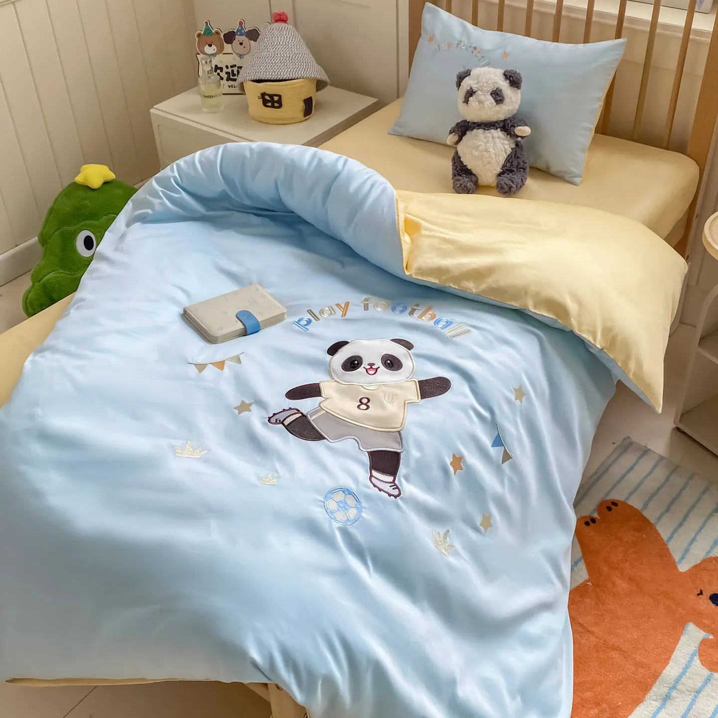 Cartoon Brushed Cotton Kindergarten Bedding Set
