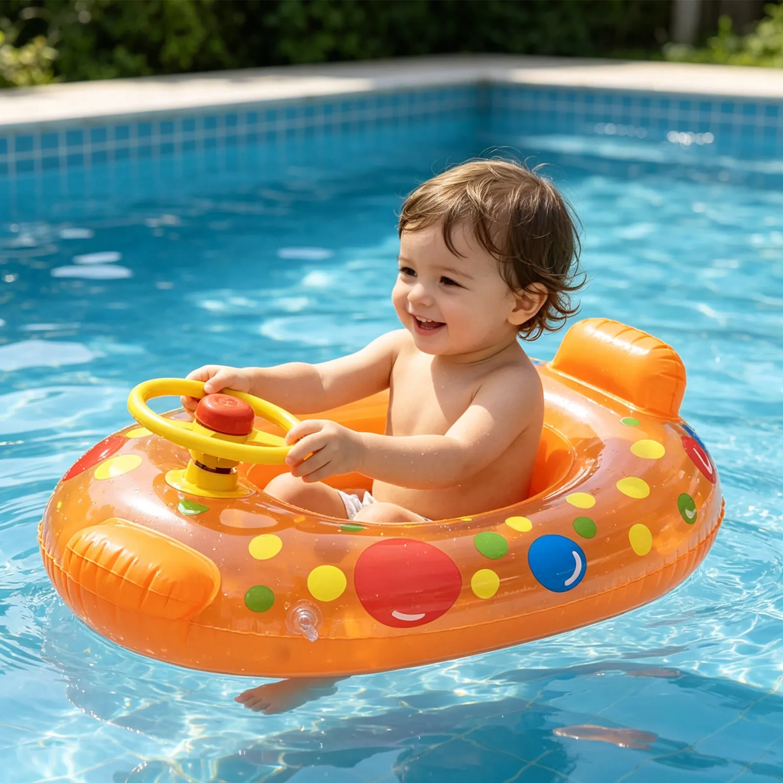 Cartoon Steering Wheel Swim Ring (Sit-On)