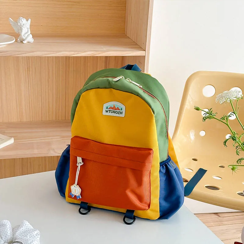 Contrast Color Kids Backpack (Casual)