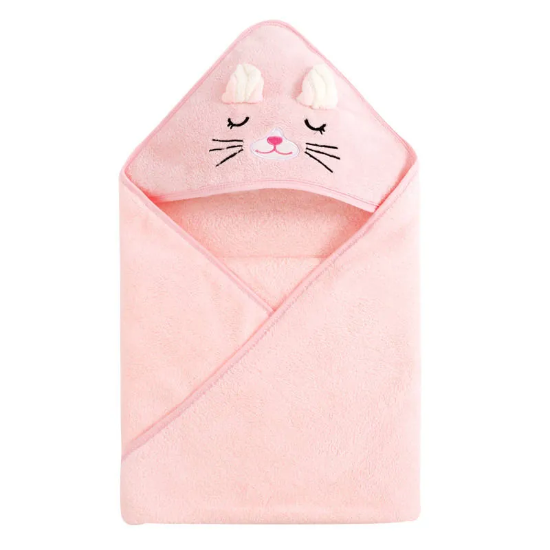 Coral Fleece Hooded Bath Towel Cape (Cartoon)