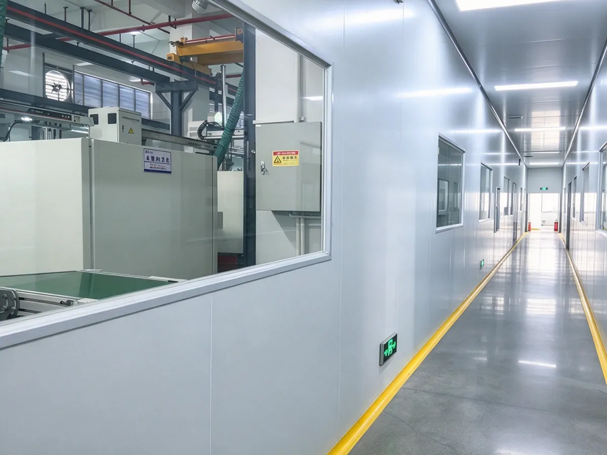 Corridor through the plant