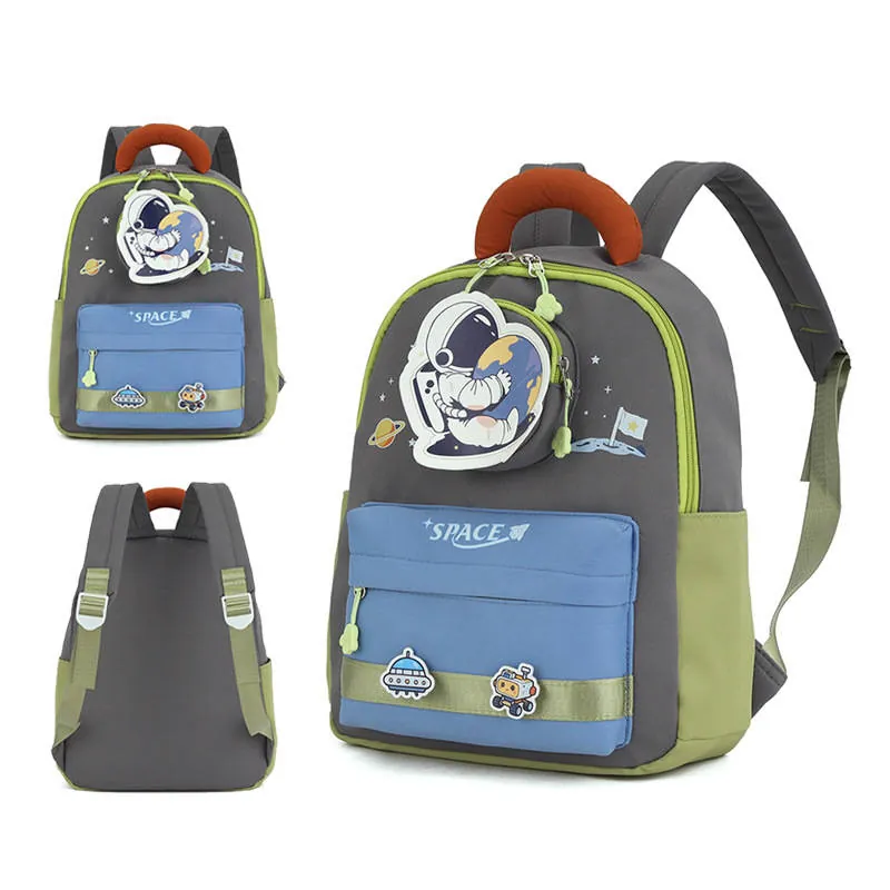 Cute Cartoon Kindergarten Backpack (Space Rocket)