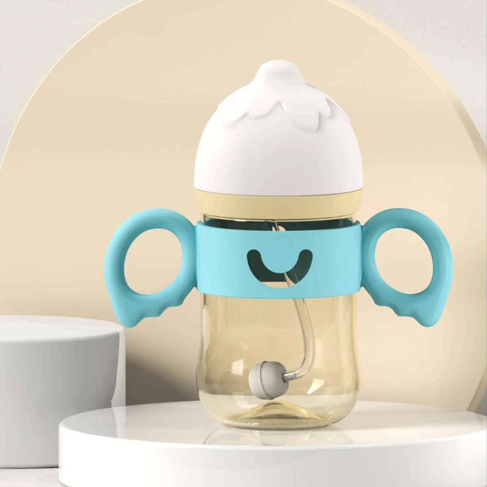 Cutout Elephant Silicone Sleeve PPSU Gravity Ball Cup