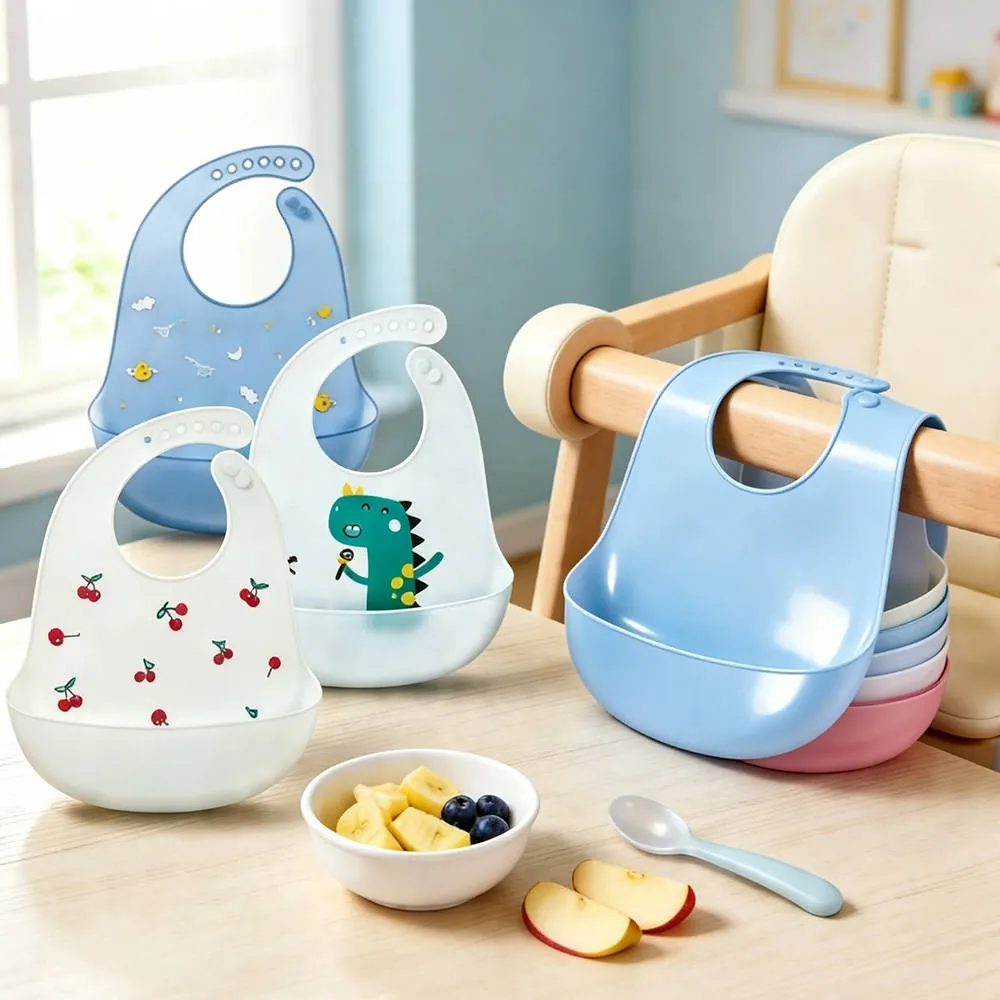 Food-Grade Silicone Baby Bib (Soft & Light)