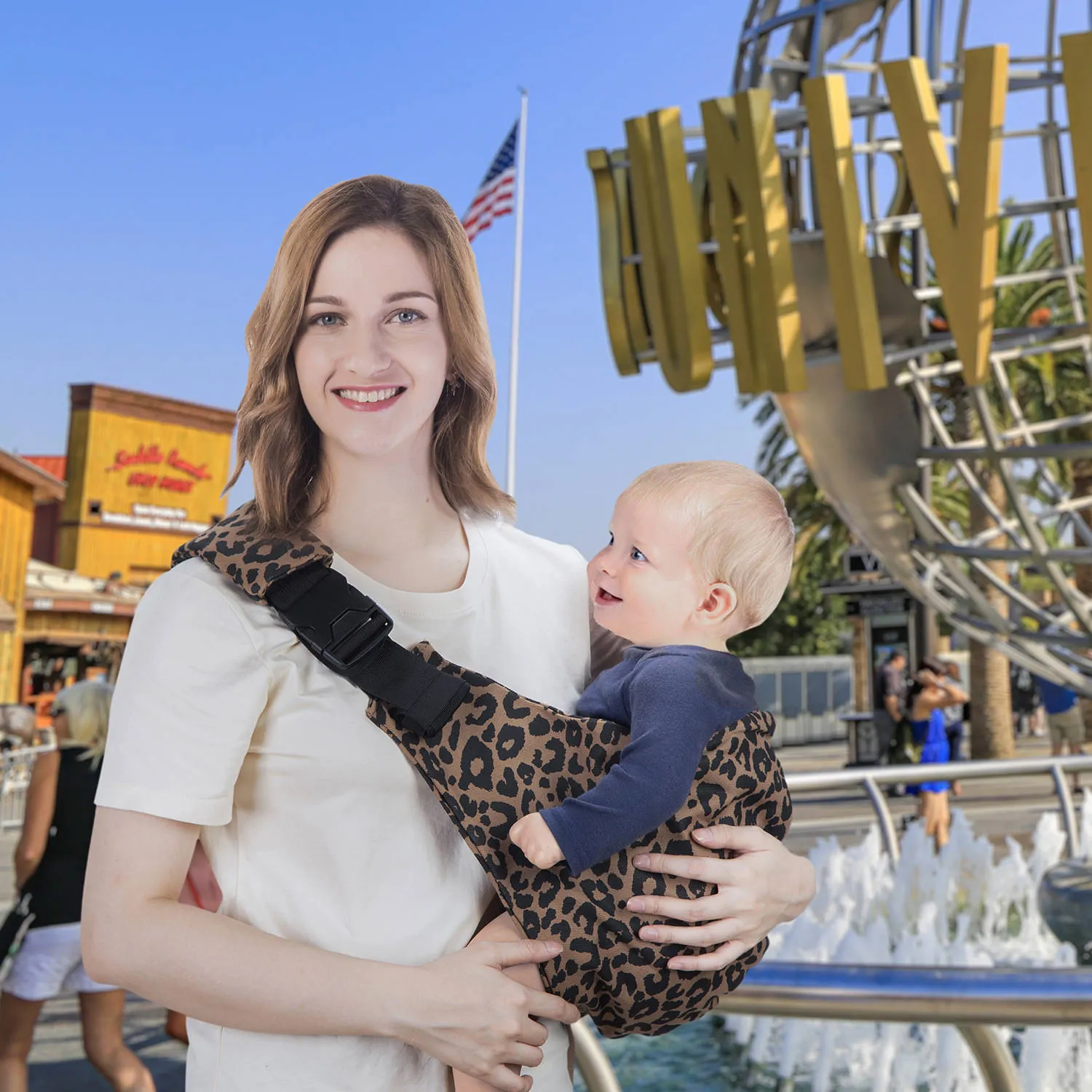 Leopard Print Baby Safety Carrier (Front-Carry)