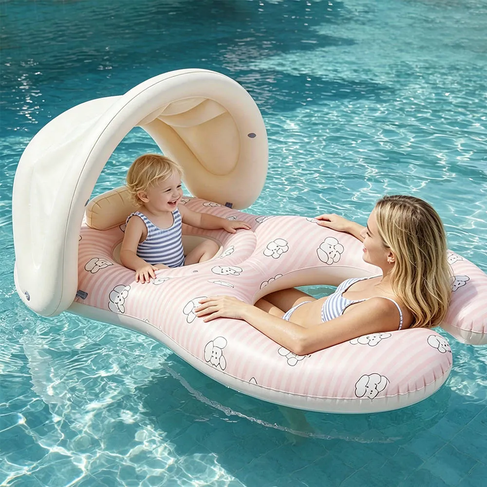 Mother & Child Double Swim Ring 115cm with Canopy