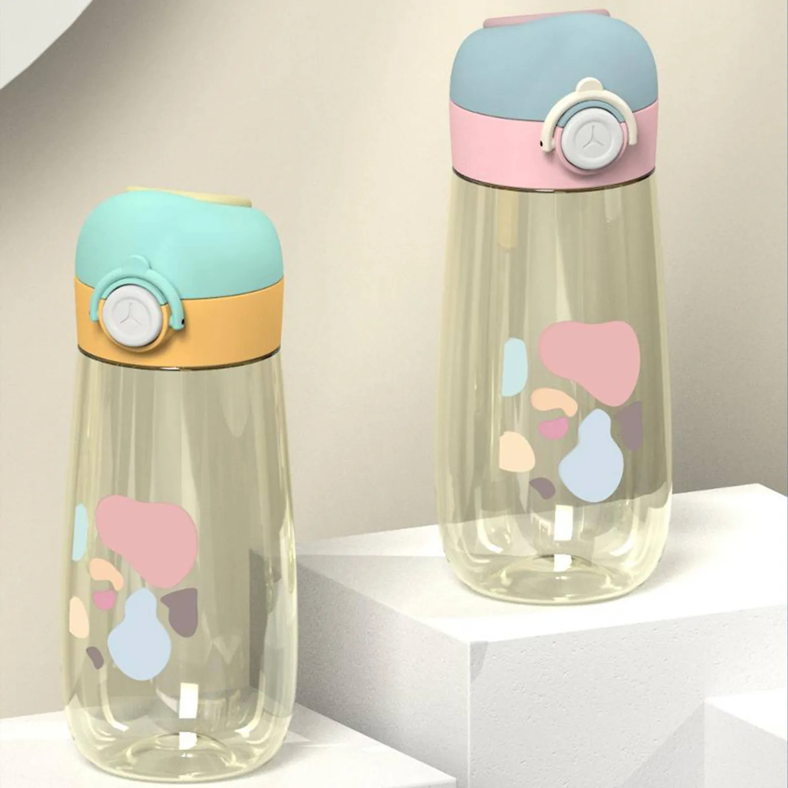One-Button Pop Lid Printed Kids Water Bottle