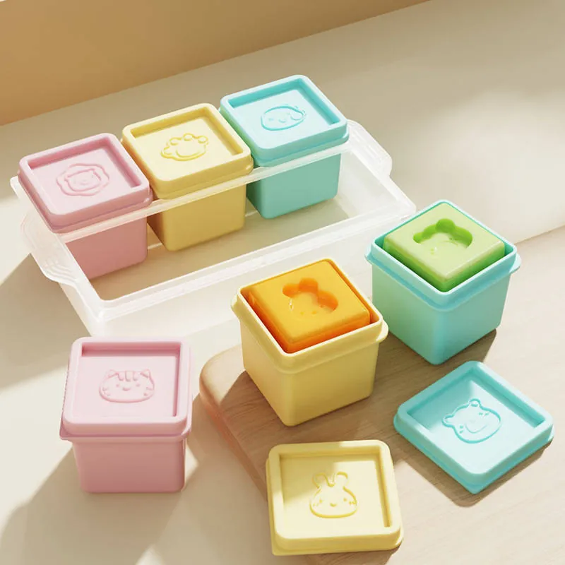 Silicone 6-Grid Baby Food Storage Box