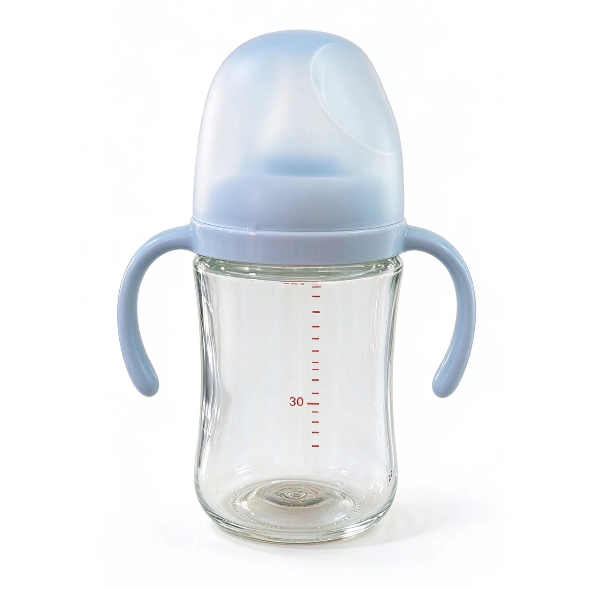 Wide-Neck Glass Bottle with Blue Handles 120ml (4oz)