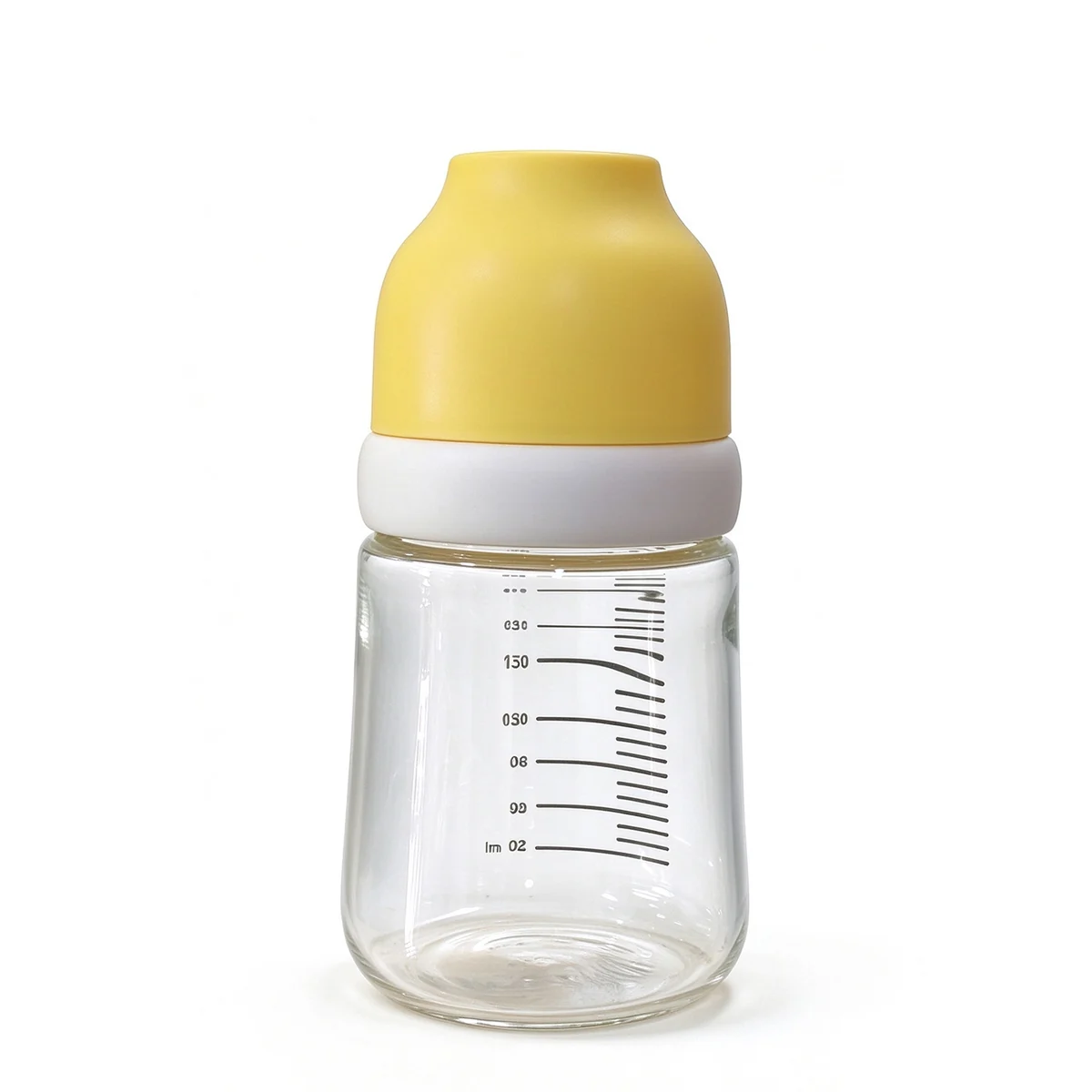 Wide-Neck Glass Bottle with Yellow Cap 120ml (4oz)
