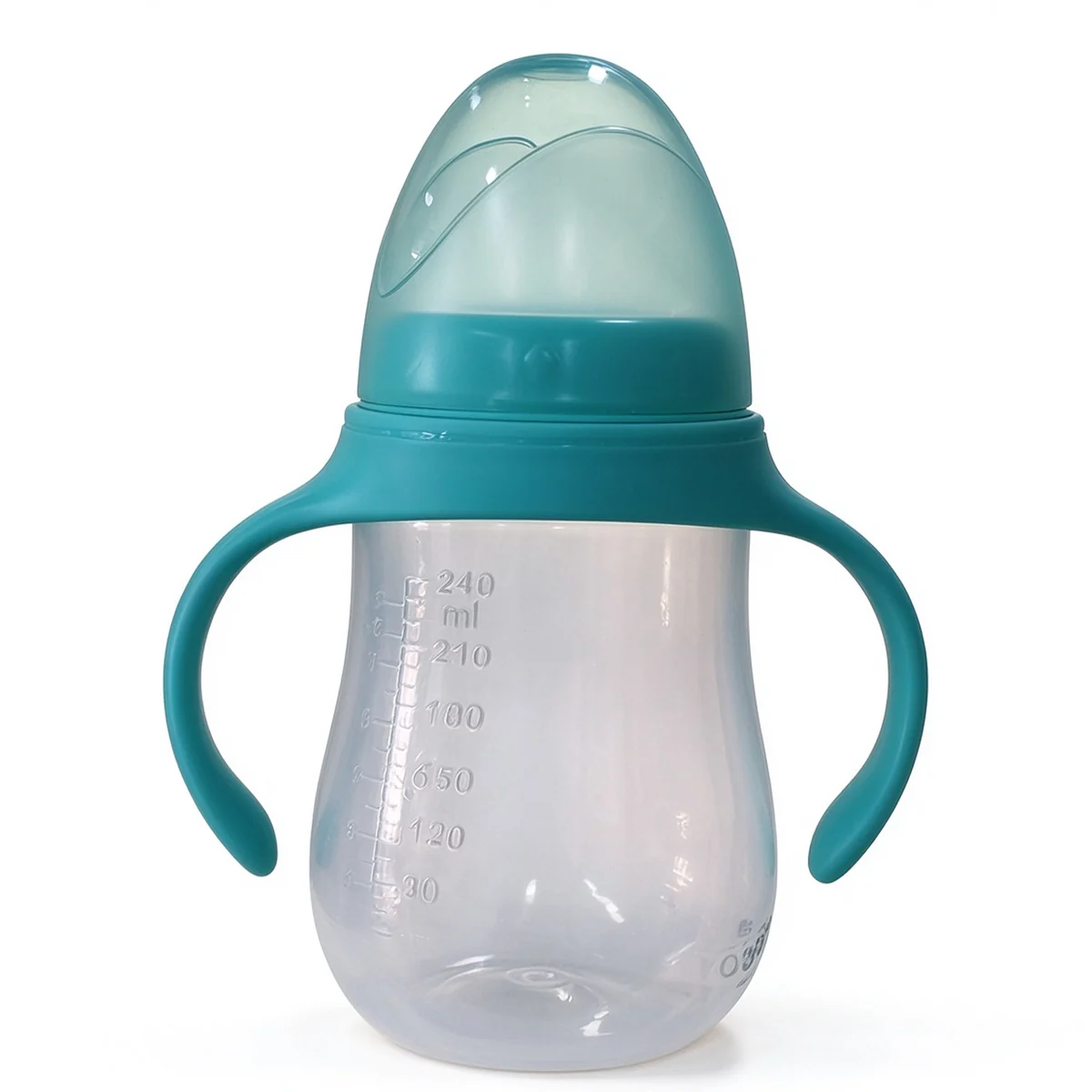 Wide-Neck PP Bottle with Teal Handles 240ml (8oz)
