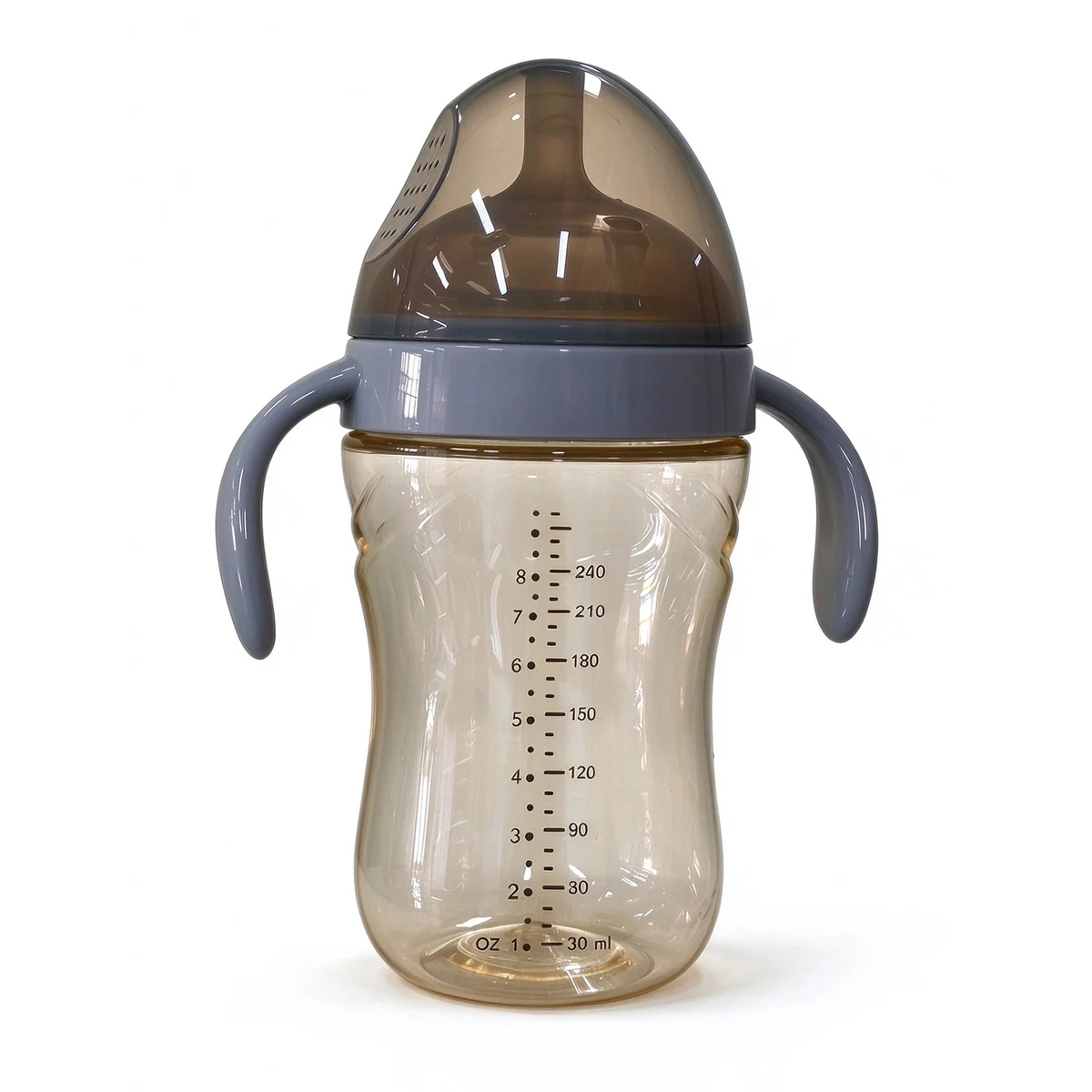 Wide-Neck PPSU Bottle — Dark Grey Ring 300ml (10oz)