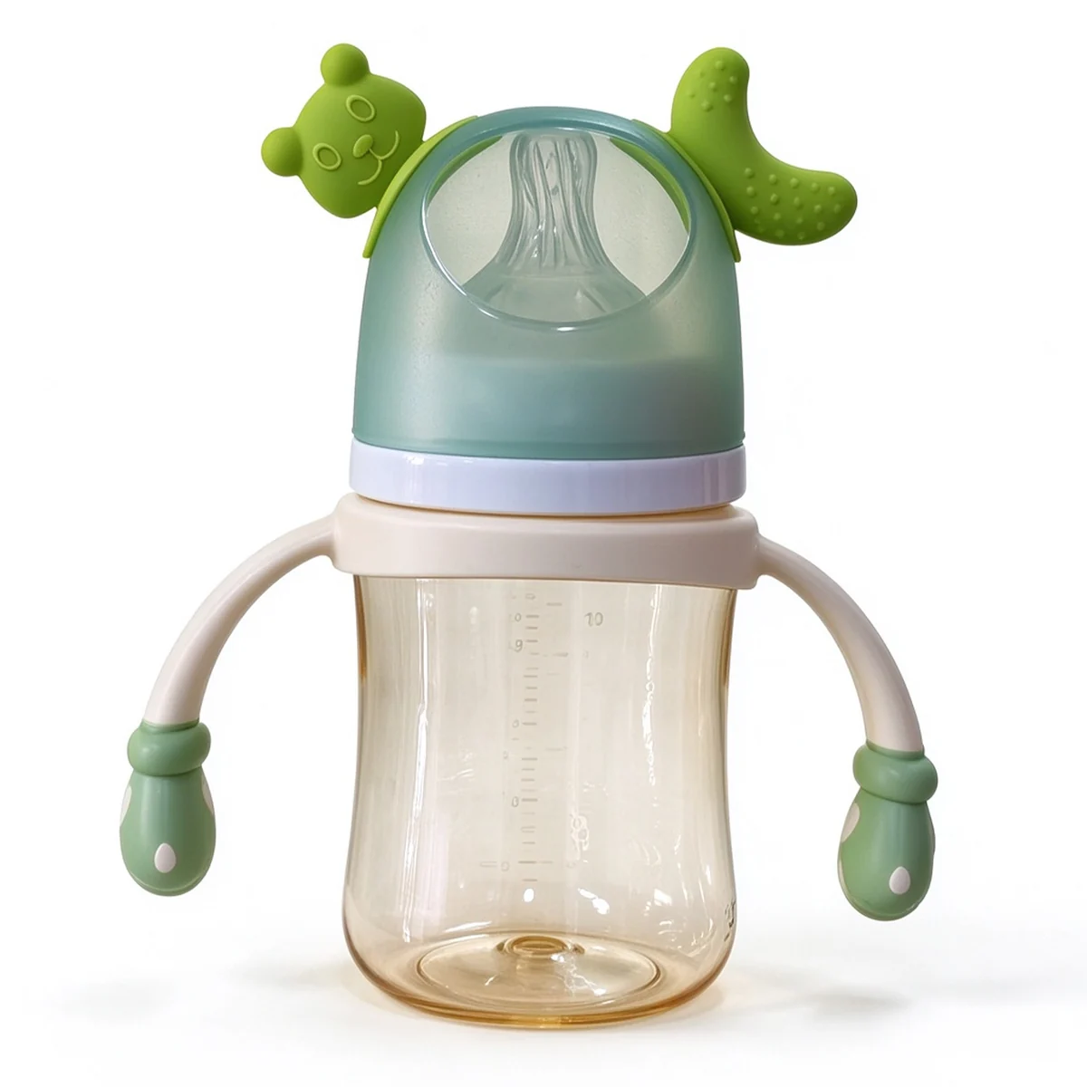 Wide-Neck PPSU Bottle with Dinosaur-Horn Cap 240ml (8oz)
