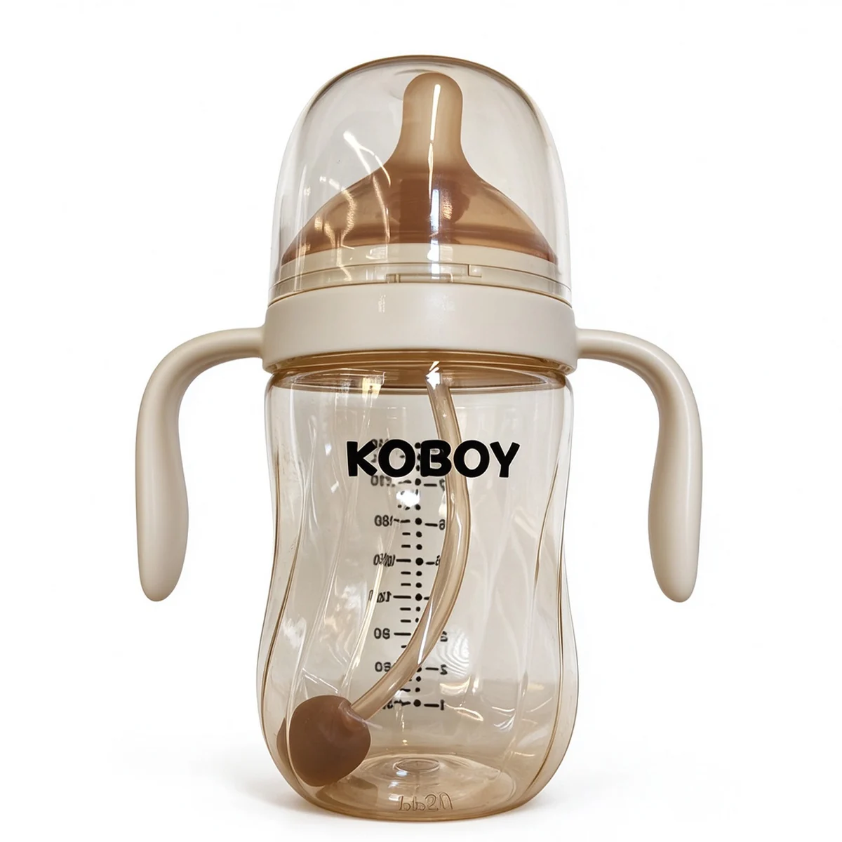 Wide-Neck PPSU Gravity-Ball Cup — KOBOY Cream 240/300ml (8/10oz)
