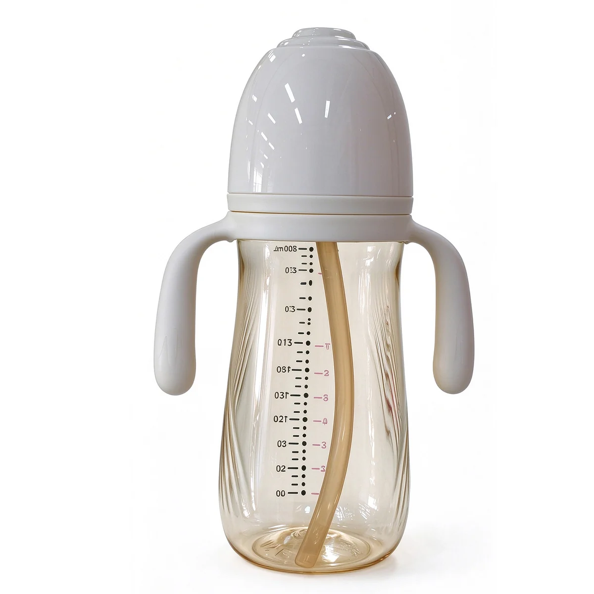 Wide-Neck PPSU Straw Bottle — Grey Ring 300ml (10oz)