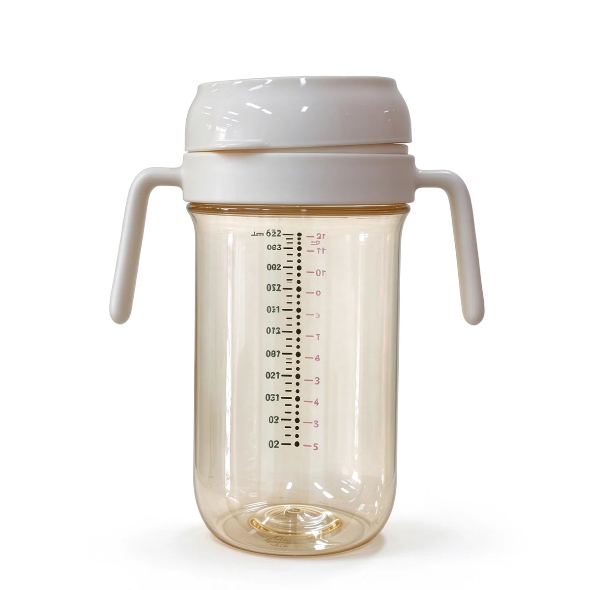 Wide-Neck PPSU Straw Bottle — White Side Handles 360ml (12oz)