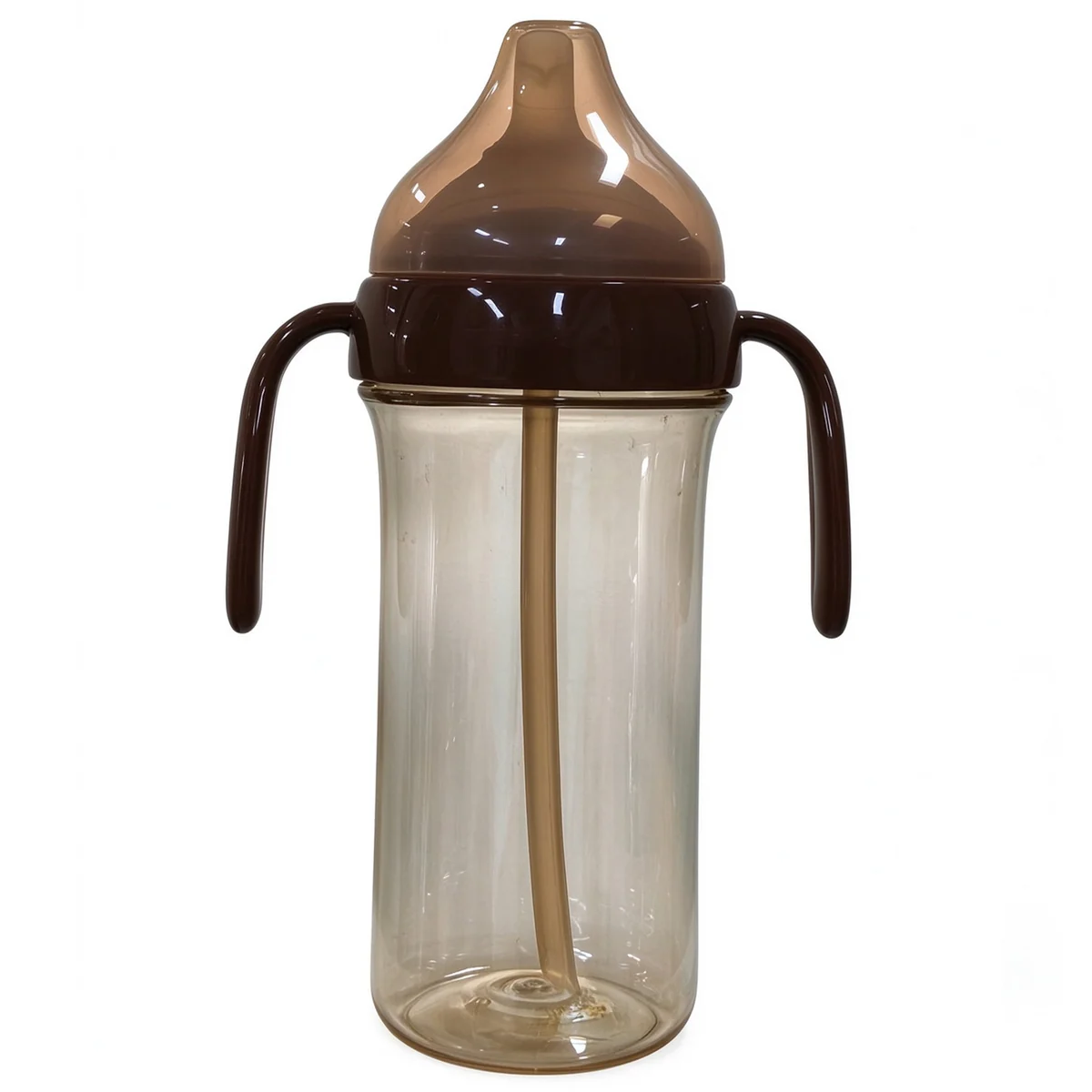 Wide-Neck PPSU Straw Bottle with Brown Lid 300ml (10oz)